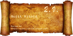 Quitt Vitold névjegykártya